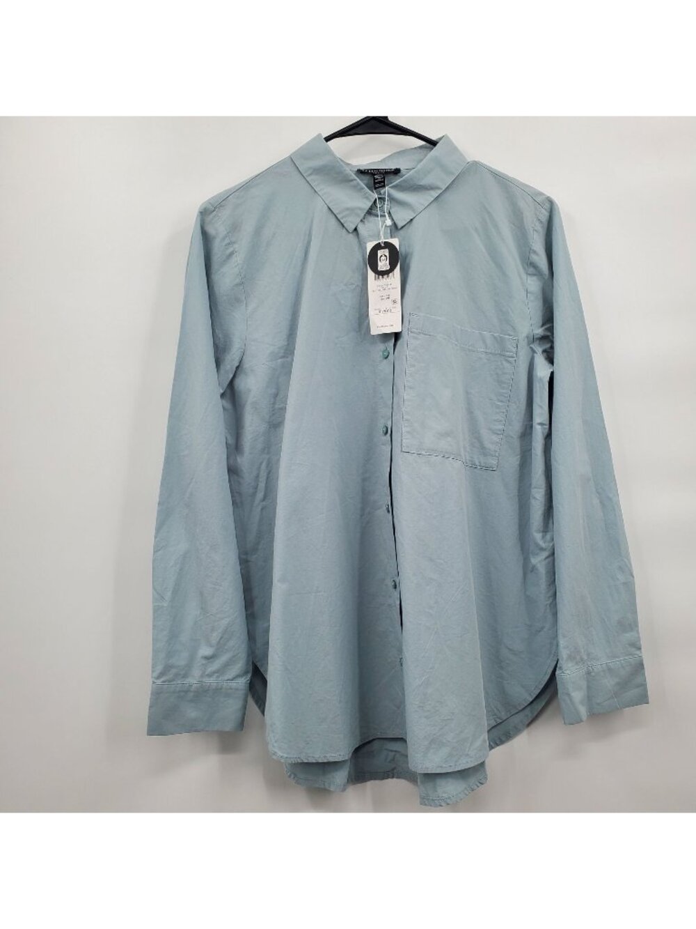 Eileen Fisher Organic Cotton Poplin Classic Long Shirt Women Size Medium P NWT
